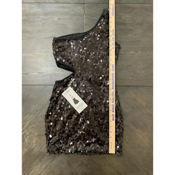 New Promgirl Simply Dresses Black Sparkly Cocktail Dress With Sequins NWT Small - Picture 5 of 9